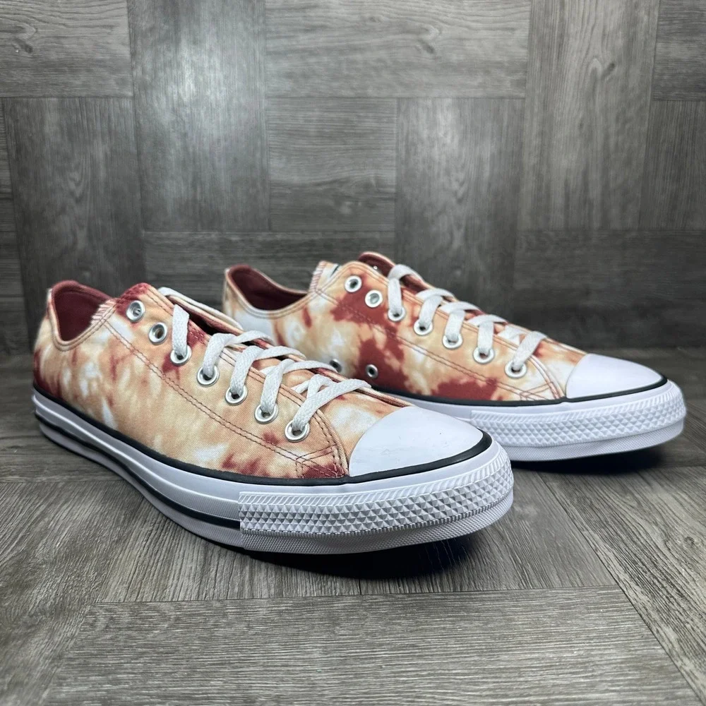 Converse Chuck Taylor All Star Mens 10.5 Tie Dye Orange Burgundy Canvas NEW